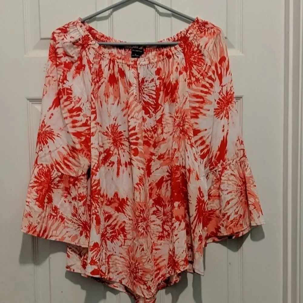 New Directions print Belle sleeve top Sz Small